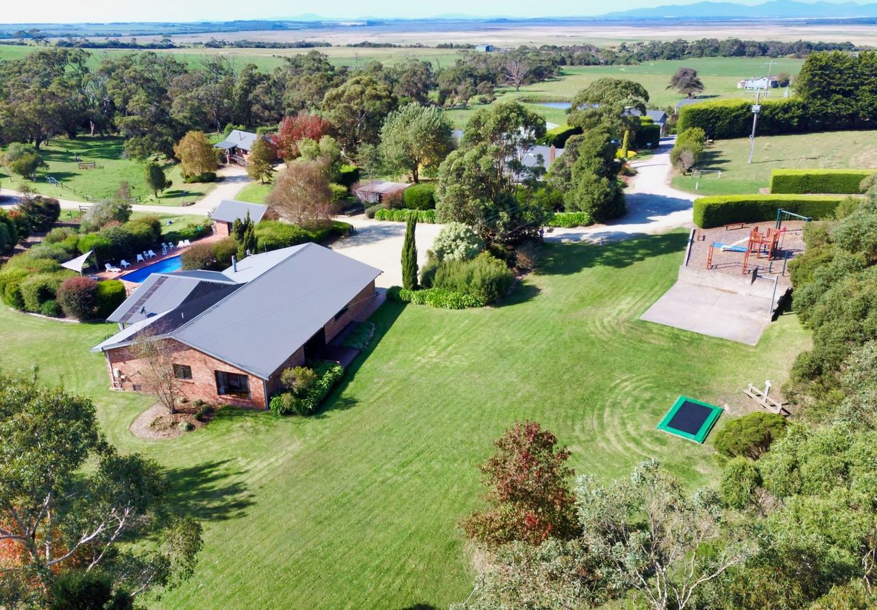 Aerial view of the property